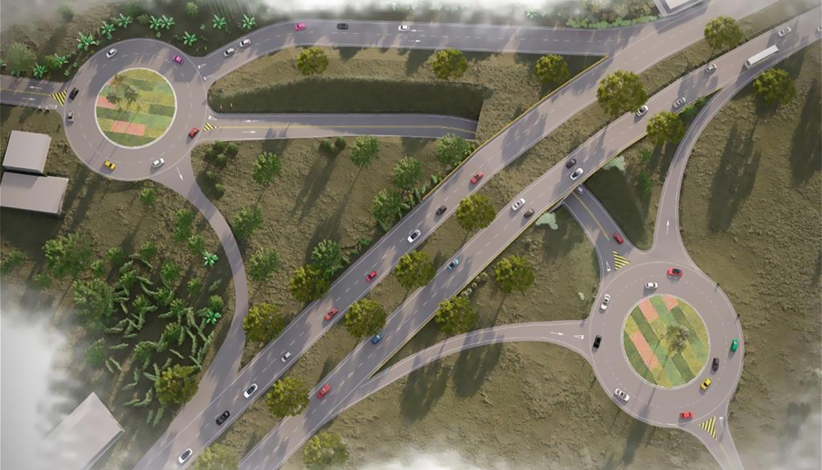 Ilustración que contiene render de obras viales adjudicadas para el programa Vías del Samán.