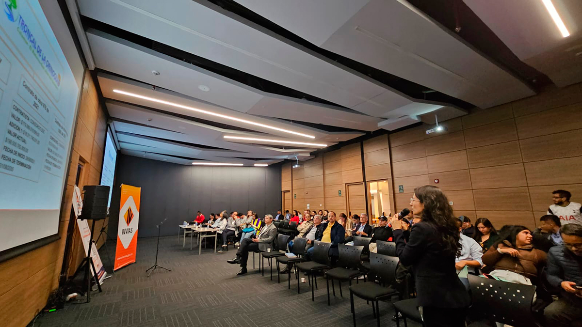 Fotografía de ponencia durante la jornada de capacitación sobre la importancia de los Lineamientos de Infraestructura Verde Vial en proyectos nuevos de infraestructura.