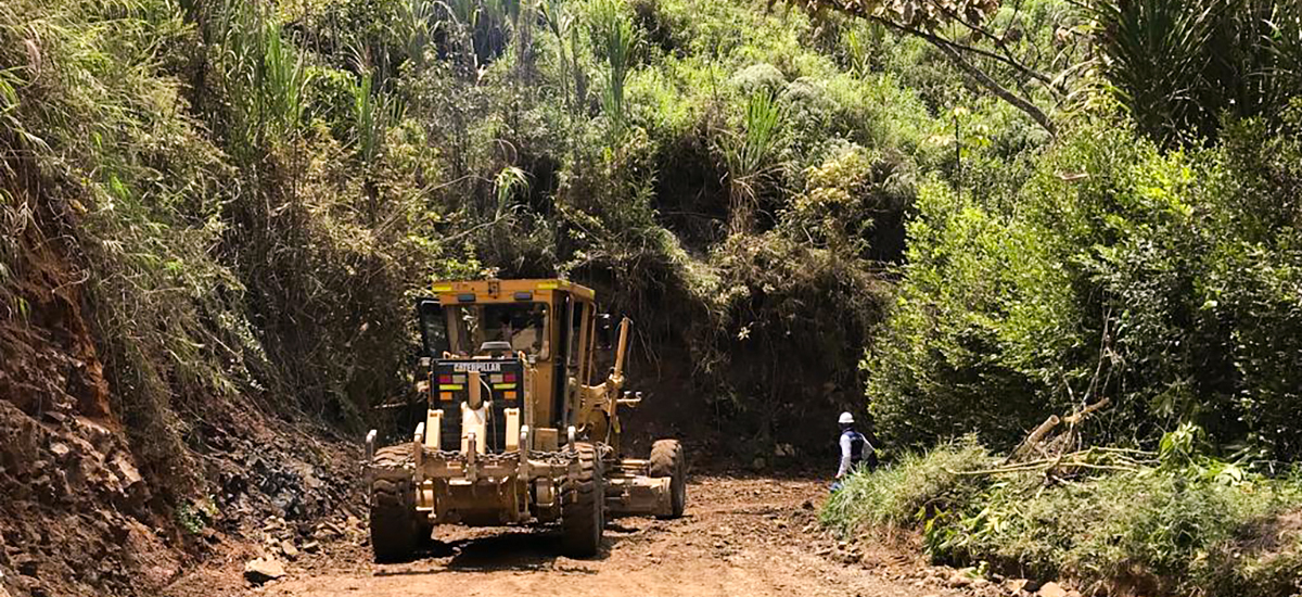 Fotografía del estado actual de la vía Depresión - La Sierra - Rosas (Cauca), para adecuaciones.