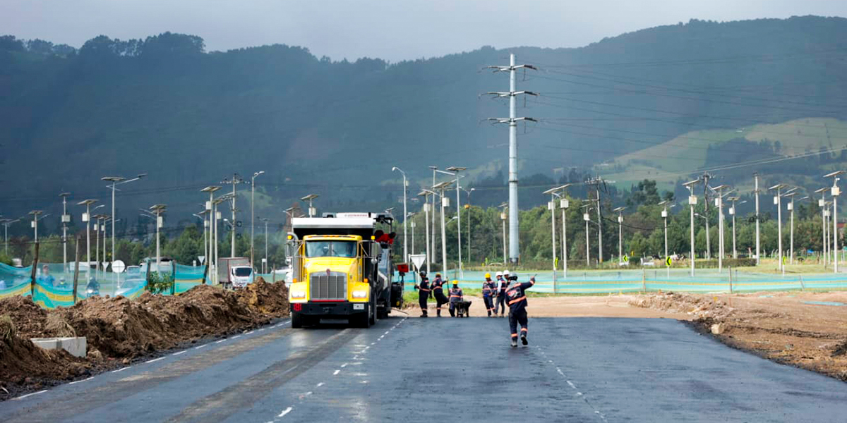 Fotografía del estado de avance de obras de la construcción de la variante Zipaquirá.