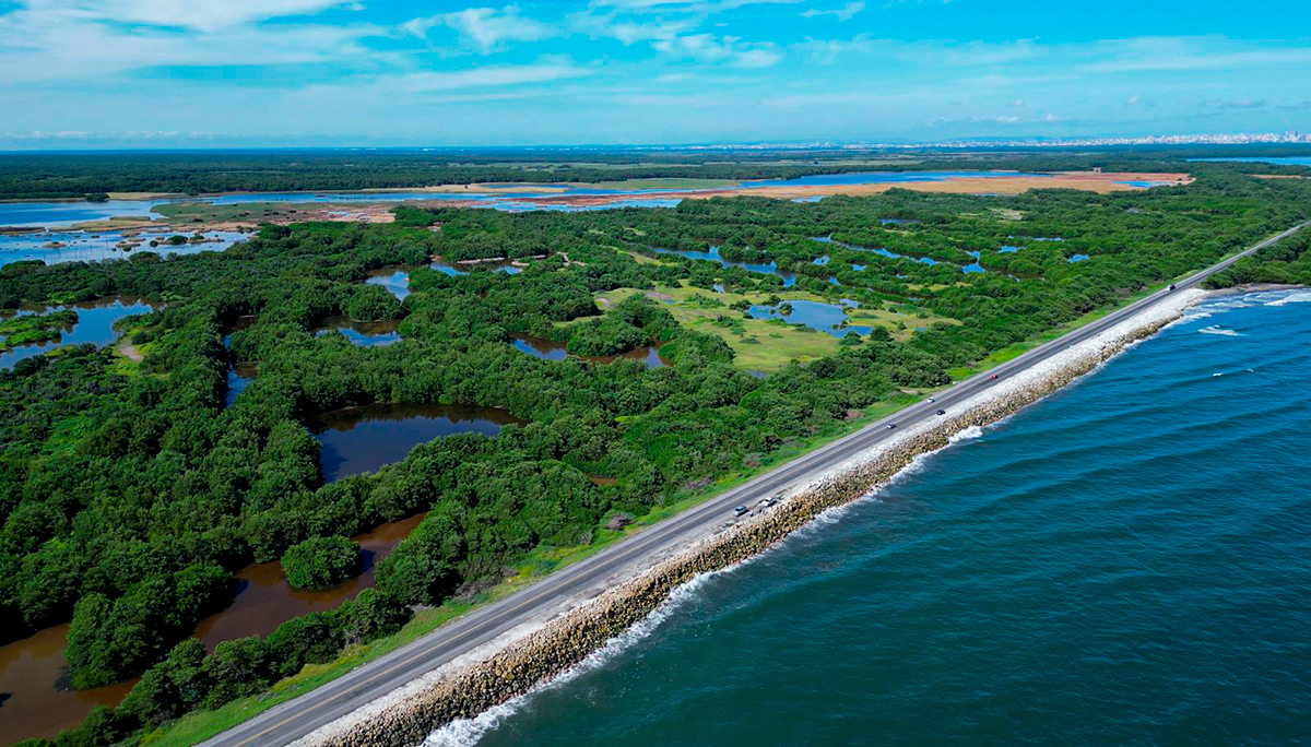 Fotografía aérea de la variante Ciénaga - Barranquilla.