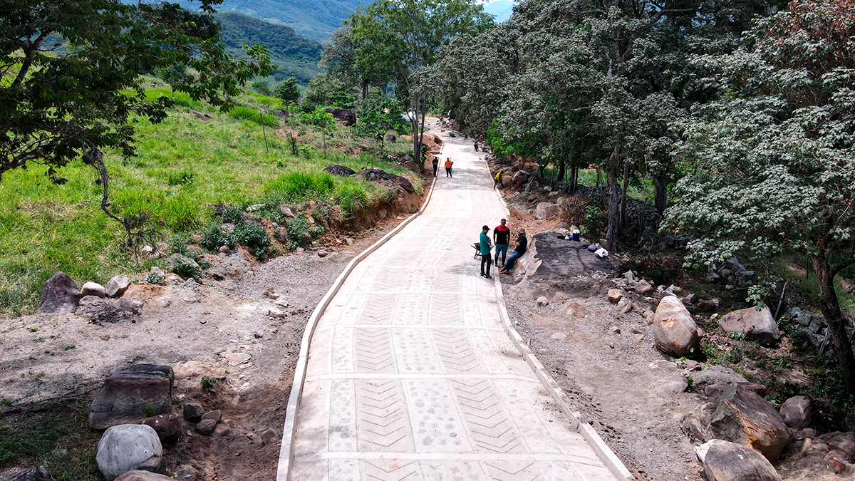 Fotografía aérea de placahuella que hace parte de las obras en Norte de Santander.