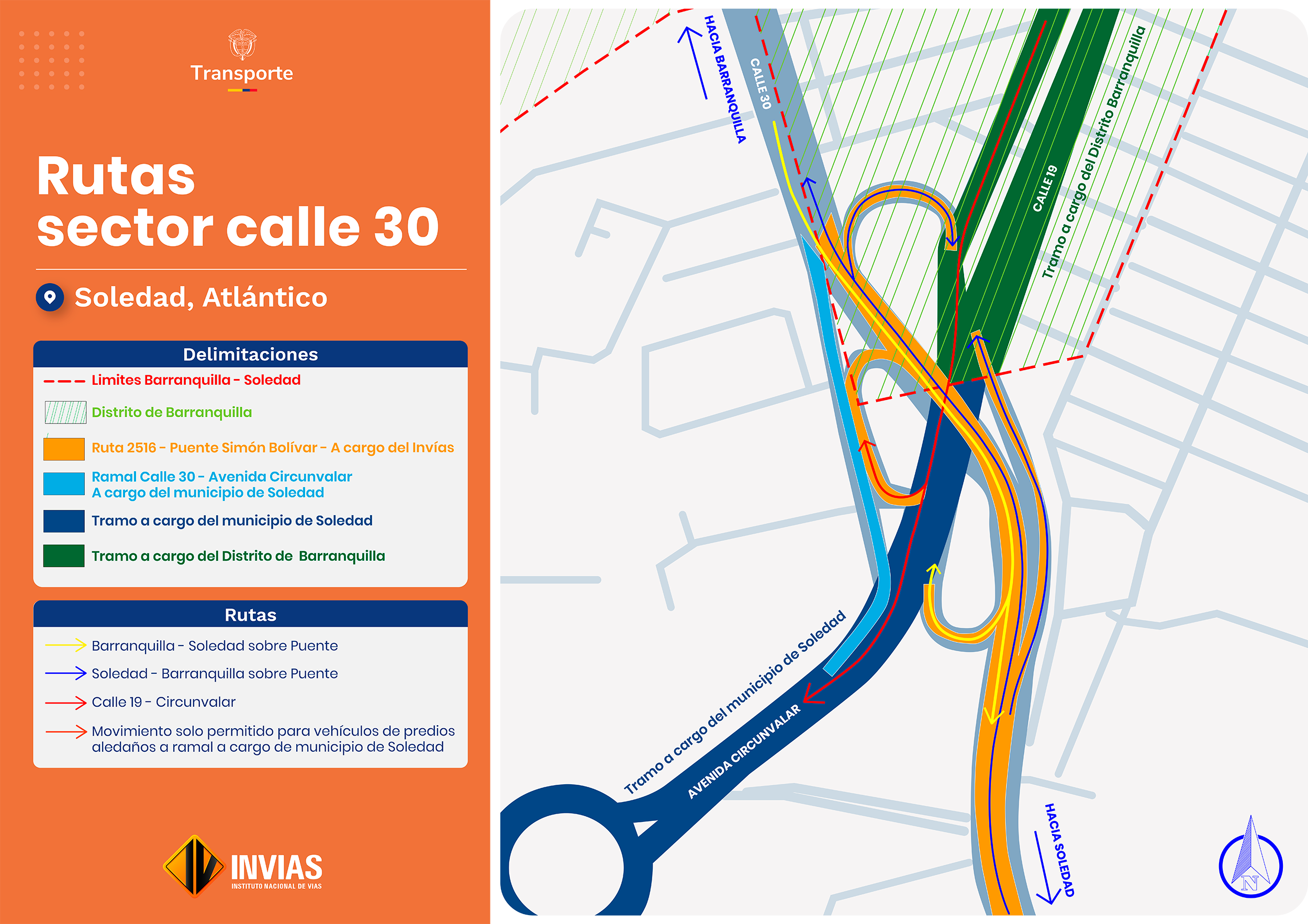 Ilustración de la ficha que contiene el mapa de la Avenida Circunvalar en Barranquilla.